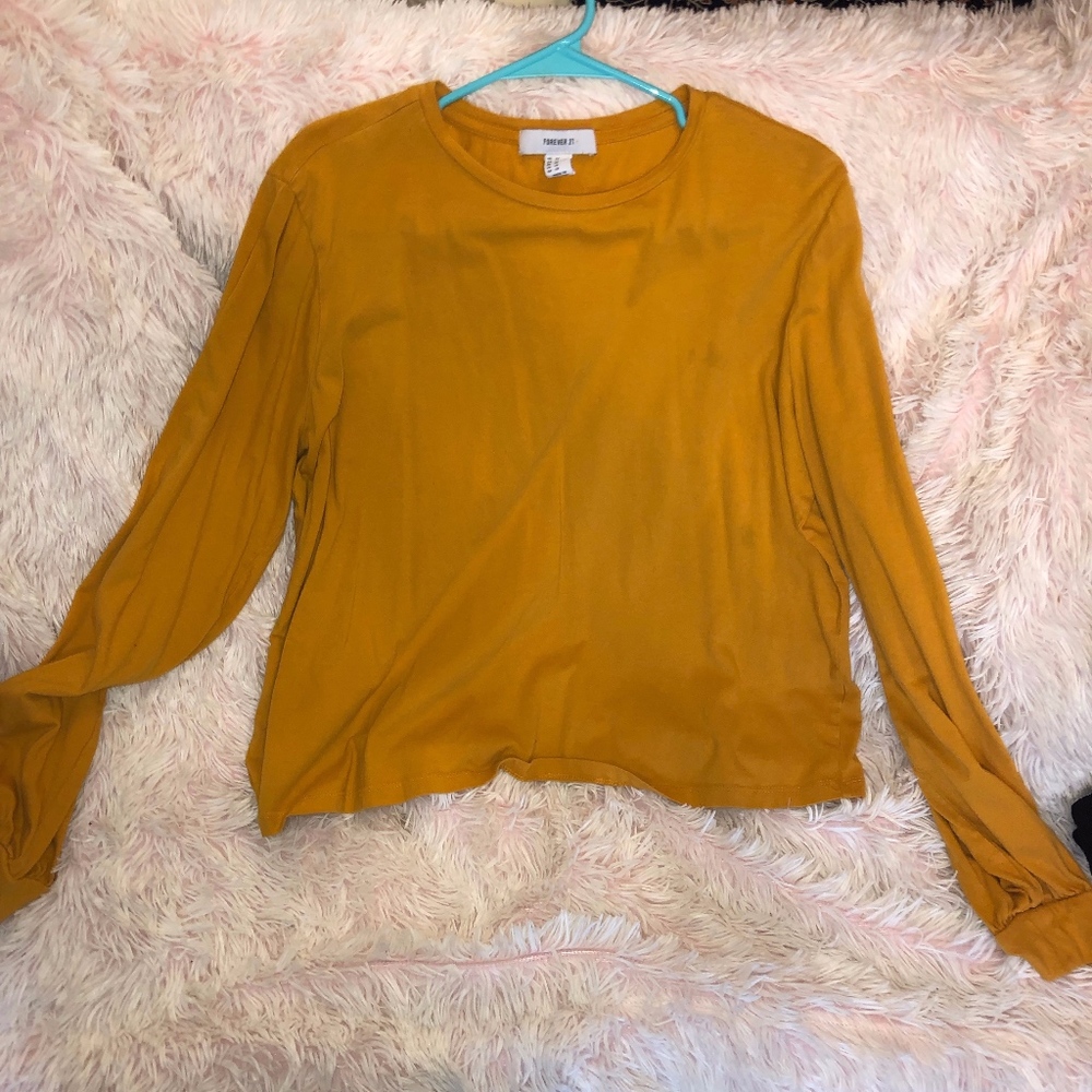 Long sleeve loose fitting forever 21 mustard shirt